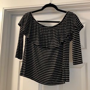 Off the shoulder striped top
